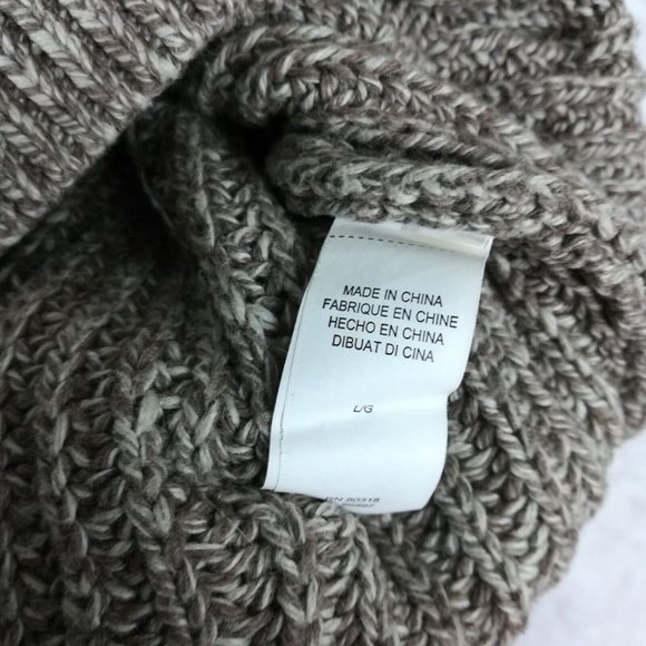 Lucky Brand Womens Sweater Pullover Cable Knit Crew Neck Beige Brown Stretch L - Picture 10 of 11